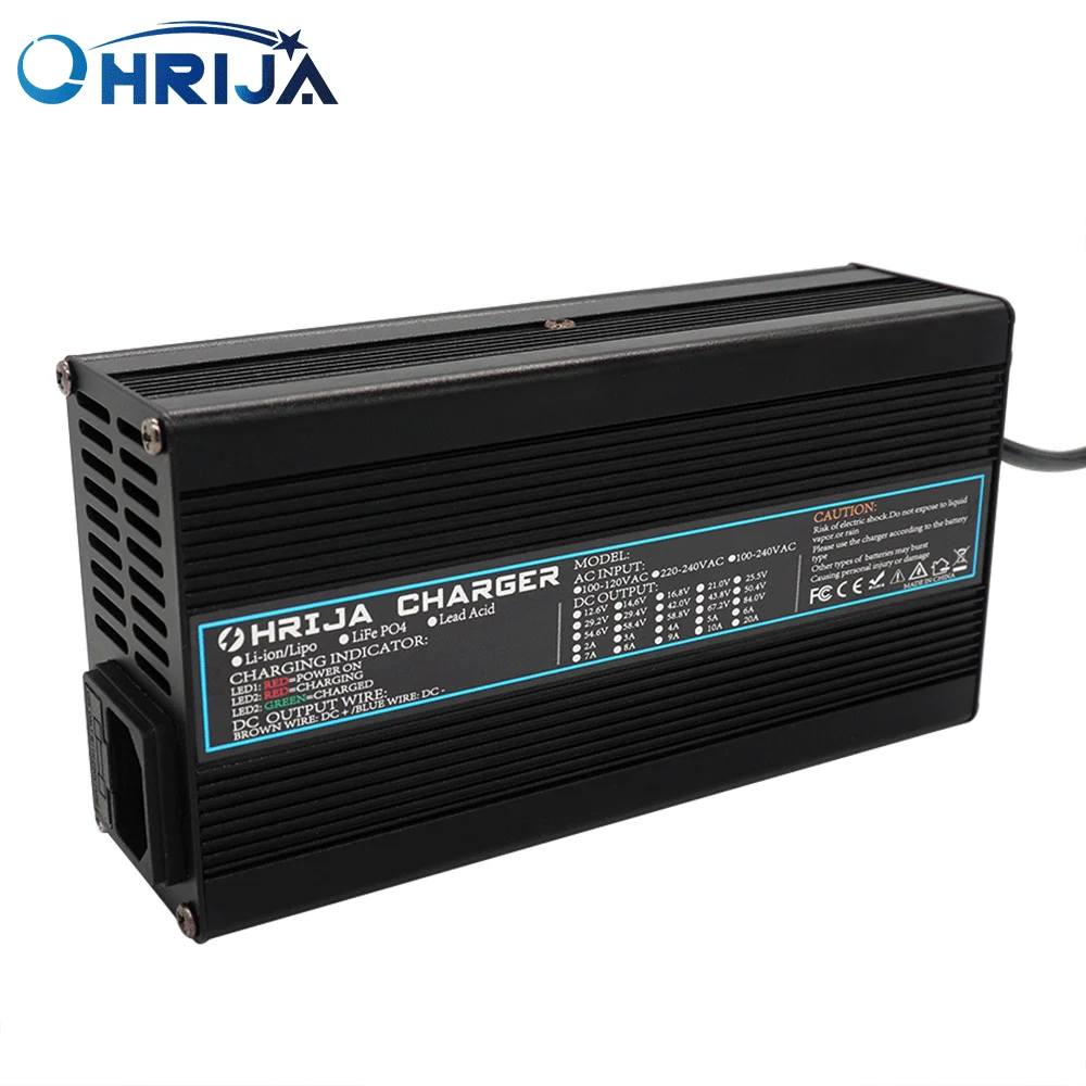 

OHRIJA 36V 10A Charger Smart Aluminum Case Is Suitable For 36V Outdoor Lead Acid Battery Robot Safe And Stable