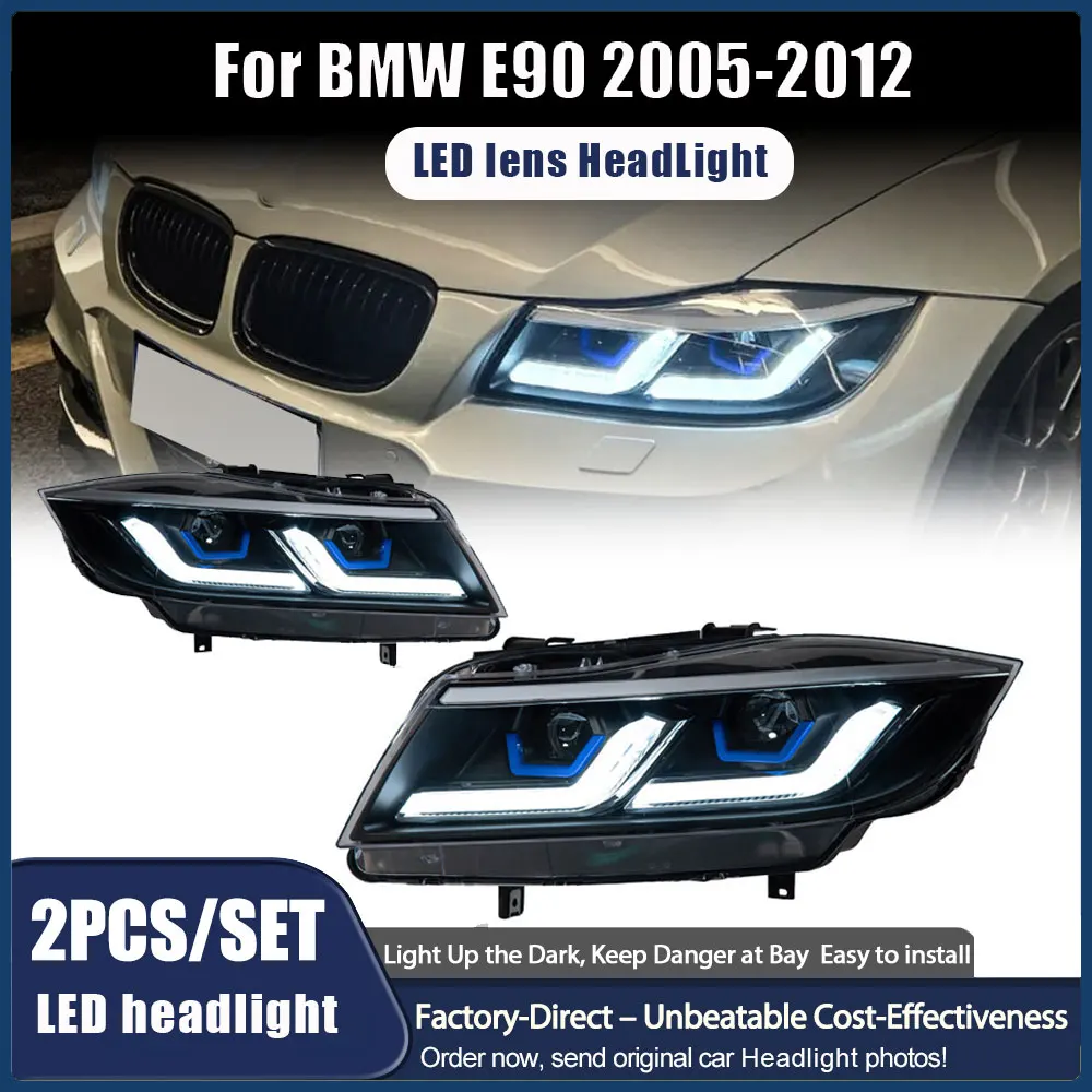 2PCS LCI Front Headlights Assembly for BMW 3 Series E90 E91 2005-2010 Custom 2007 2010 2008 LCI Upgrade Sedan Car LED Headlights