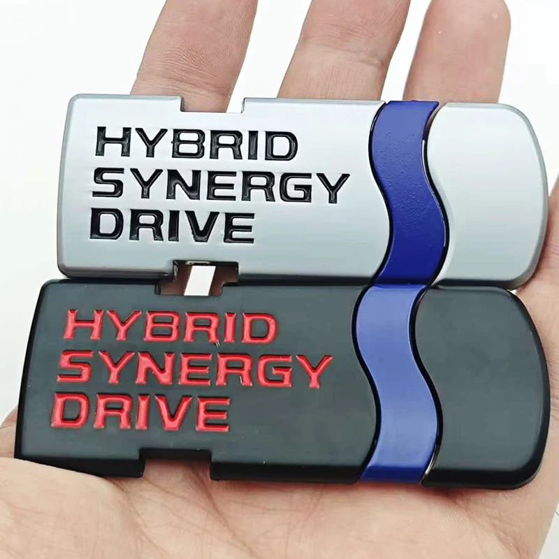 3D Metal Black Chrome Car Sticker HYBRID Synergy Drive Logo Emblem Fender Badge Trunk For Toyota Auto Universal Accessories