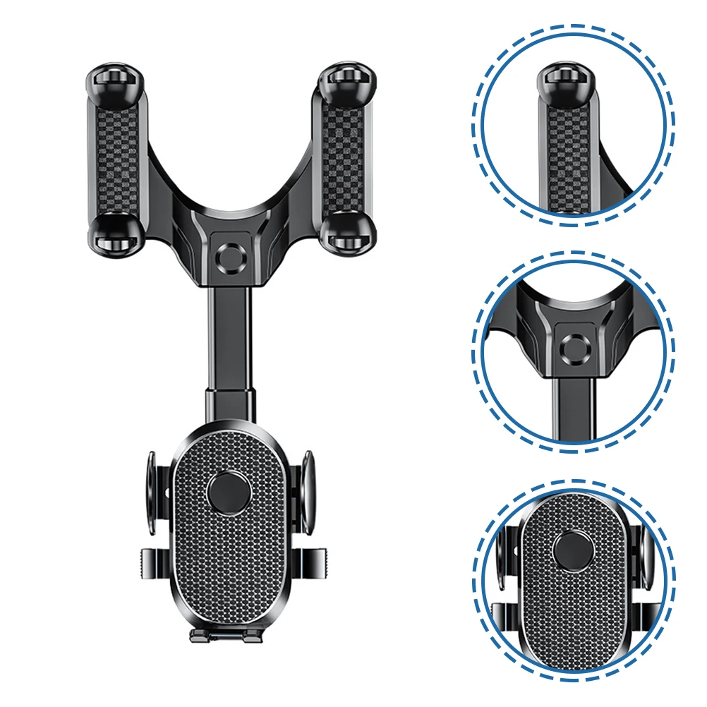 

Rear View Mirror Phone Mount Car Holder for GPS Navigation 360 Degree Rotatable Secure Clip Design Stable Non-Shaking Use