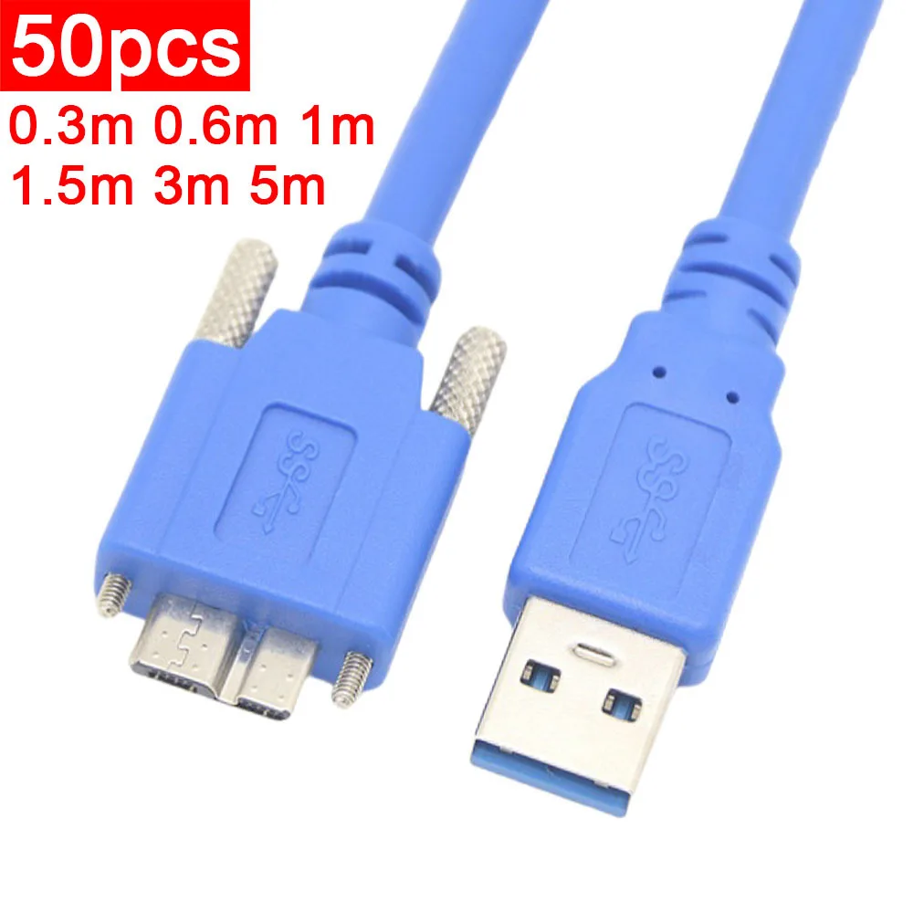 

50pcs 5Gbps USB 3.0 Male Female to Micro B Printing Mini 10 Pin Extension Cable Applied to Mobile Hard Drives, Digital Cameras