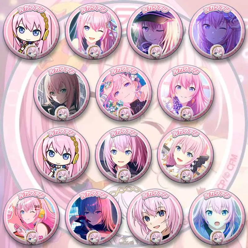 Anime Game Project Sekai PJSK Button Pin Cute Cartoon Girls Megurine Brooch Bag Clothes Decor Badge Accessories Friends Gifts