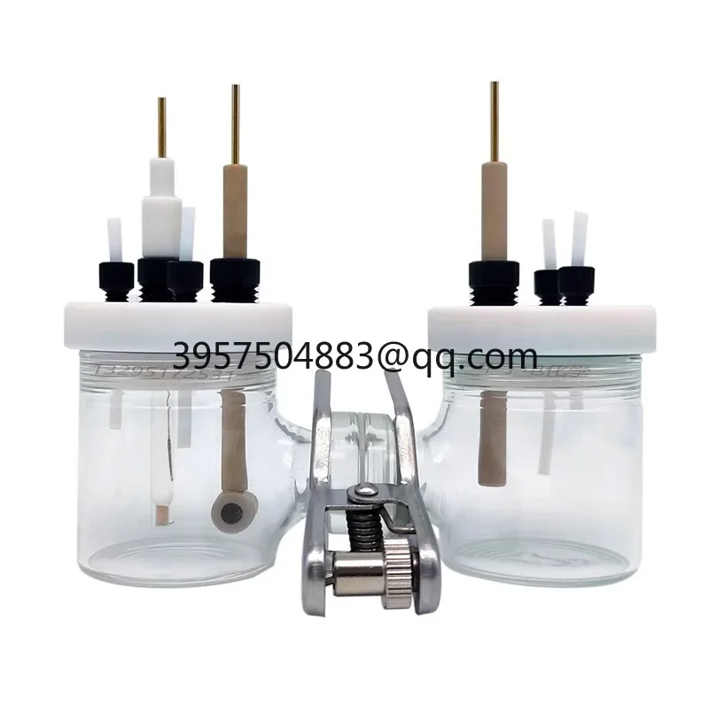 

H-type double-chamber electrolyzer cell three-electrode replaceable ion membrane fuel glass sealing gas