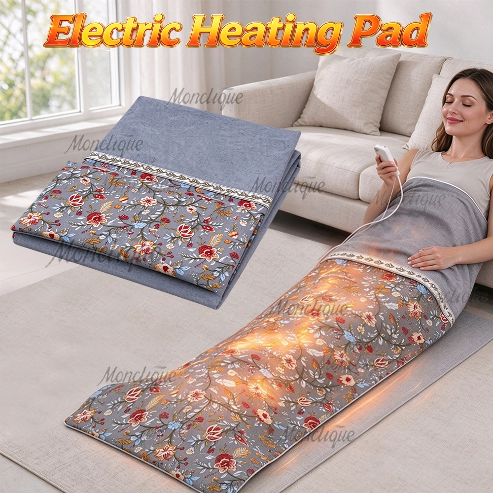 Large Size Electric Heating Pad Winter Warm Blanket Wormwood Addition Intelligent Heating Timing Relaxing Yoga Mat Office Family