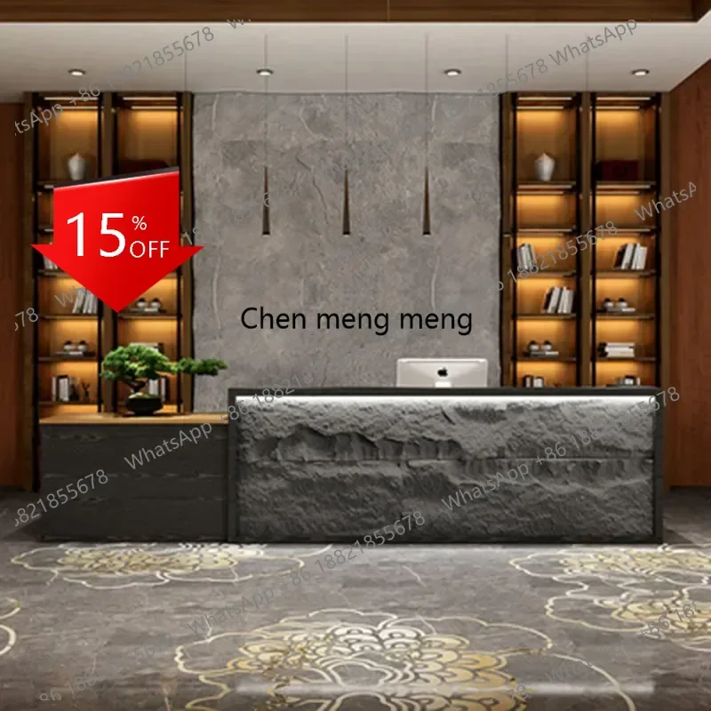 

Reception Bank Home Counter Elegant Office Desk Tempered Glass Restaurant Front Table Professional Aesthetic Modern Furniture