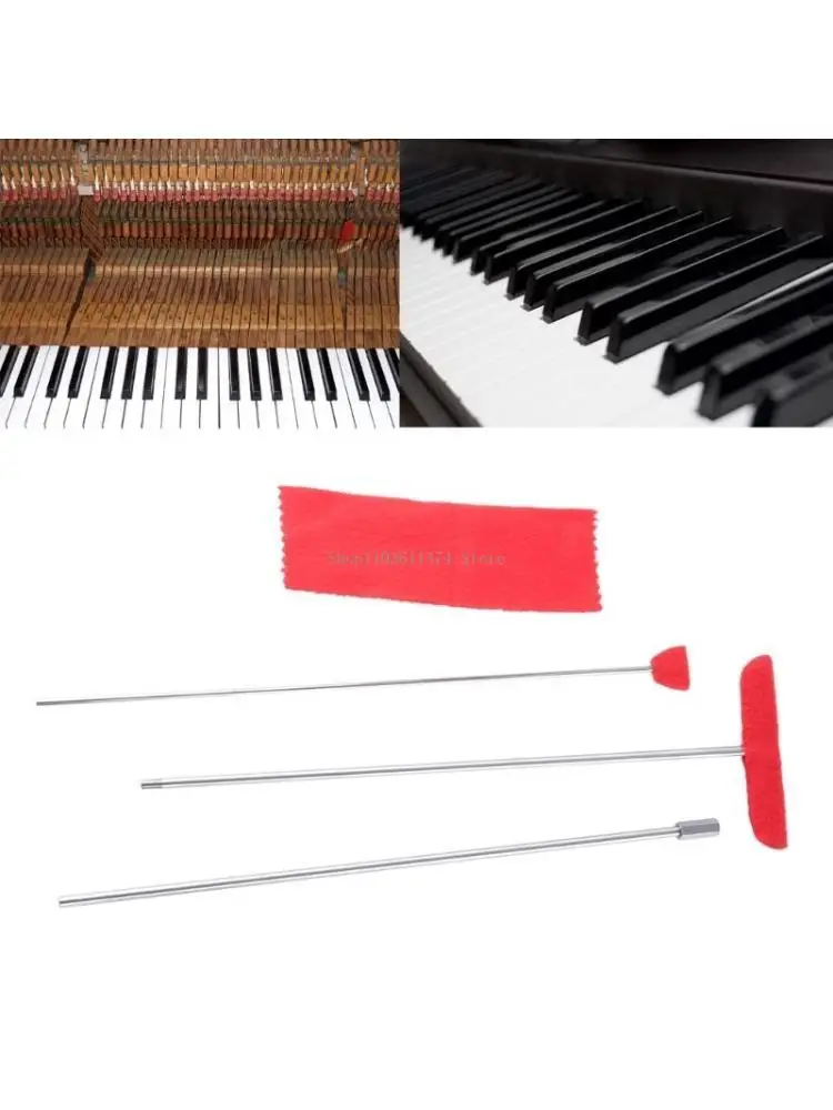  Piano Soundboard Cleaning Set Grand Piano Cleaners with Extension Rod and Soft Fiber Cloth Piano Cleaner and Polish Kits