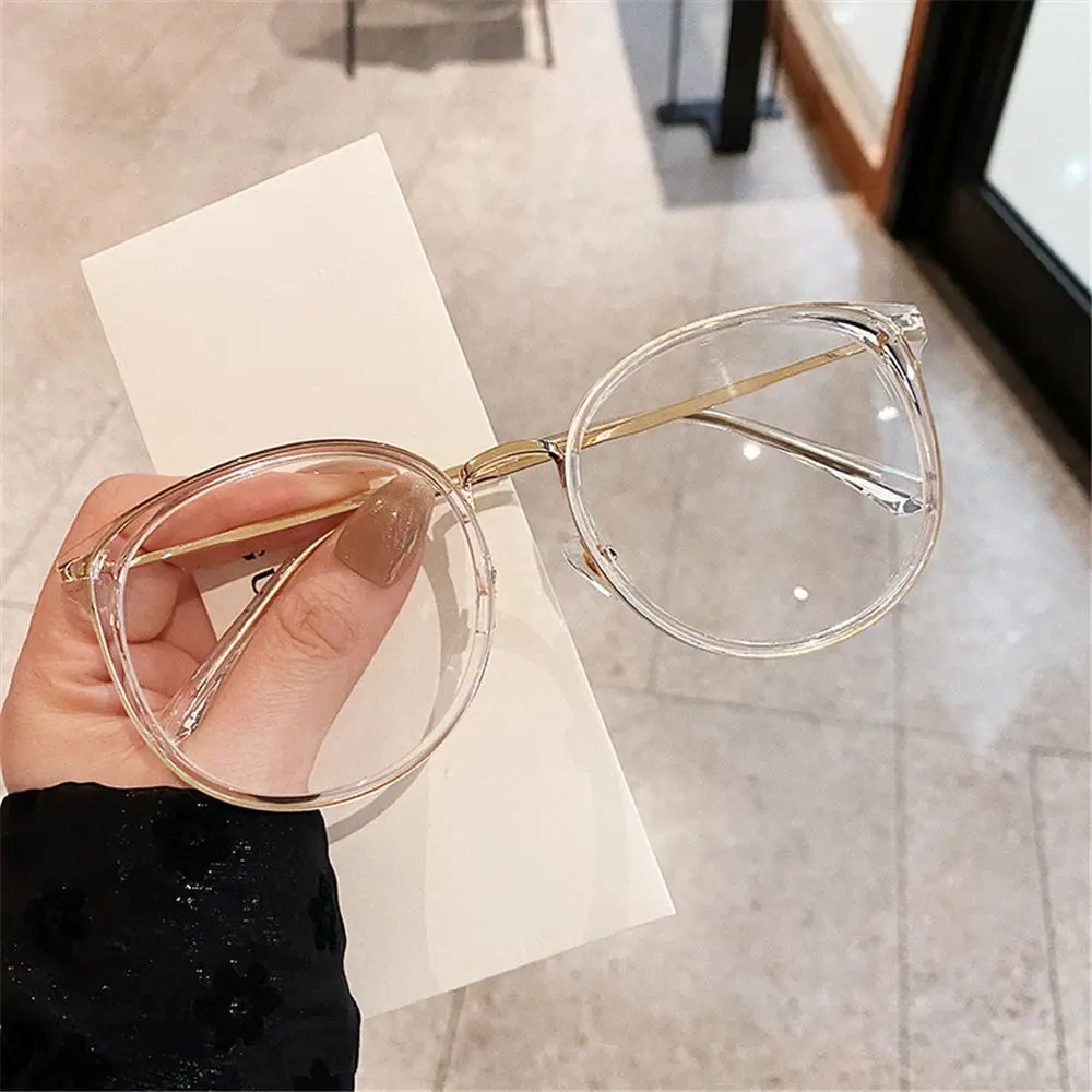 Big Size Vintage Round Optical Spectacle Eyeglass Anti-Blue Light Glasses Metal Computer Glasses