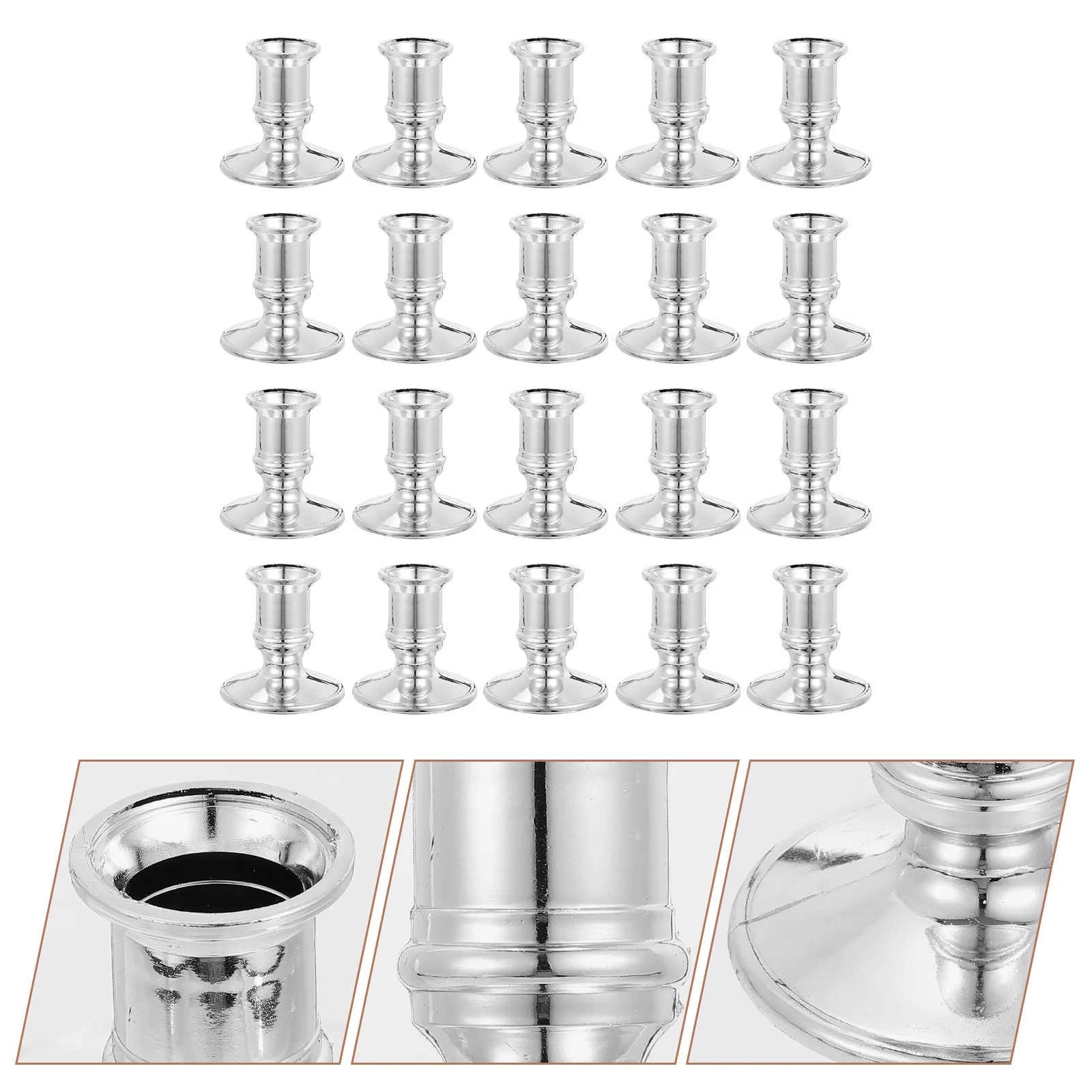 

20Pcs Electronic Holders Plastic Modern Decorative Candlestick for Bedroom Dining Room Party Wedding Room Decor