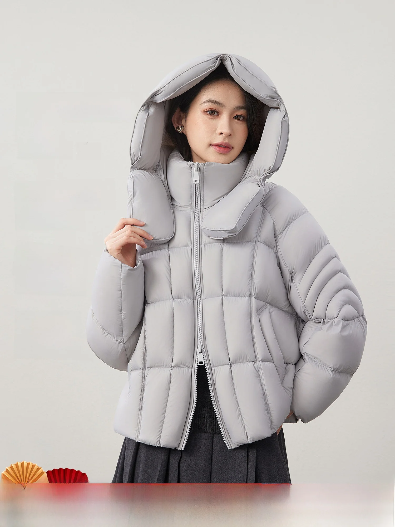 

Simple ort Hat Design 90 White Goose down Pure Color Autumn Winter Casual High Volume Puff Jaet MIJOR Brand Nylon Material