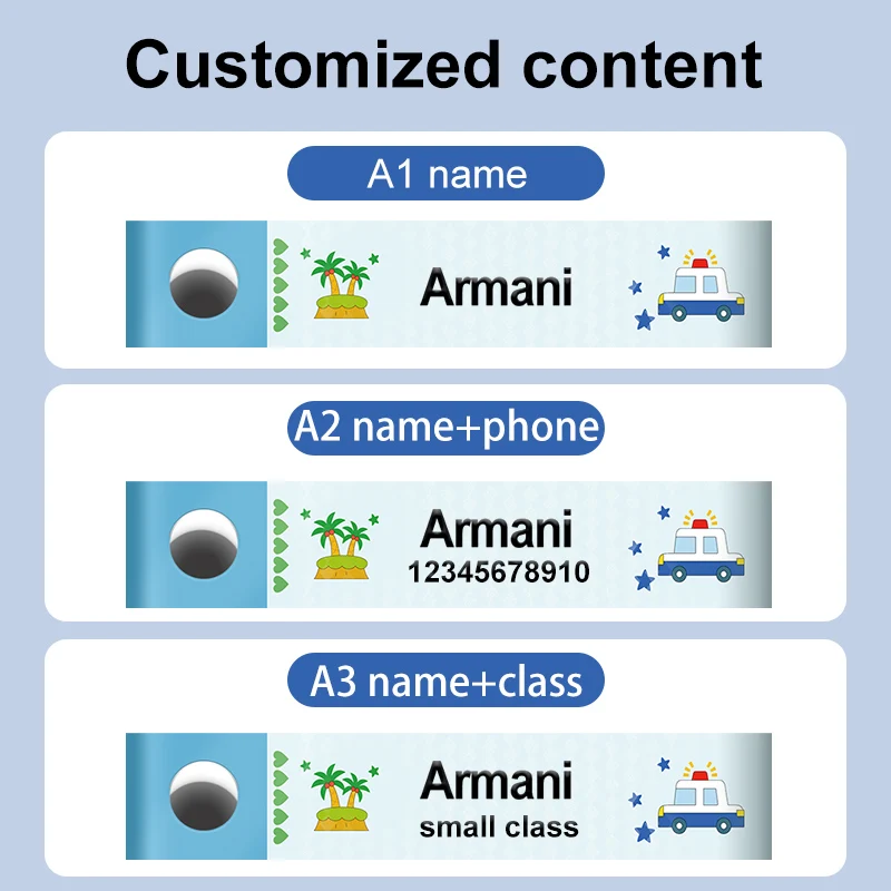 Gepersonaliseerde naam, sleutelkoordnaam, label, haak, identiteitskaartlabel voor kinderen, kinderdagverblijflabel, naamlabel voor waterflessen, auto