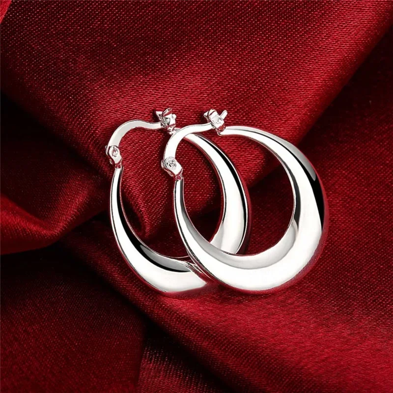 

2024, Fashion, Round Silver, Minimalist, Exquisite Jewelry, Versatile, Men's and Women's, Gifts, Love, Charming Earrings