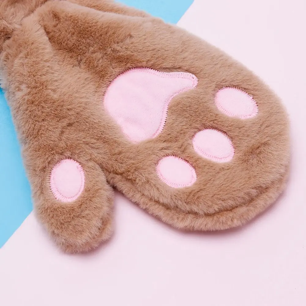 Luvas de dedo cheio para meninas, Anime Luvas de Cosplay, Luvas De Pata De Pelúcia, Windproof, Garra De Urso, Exterior, Outono, Inverno