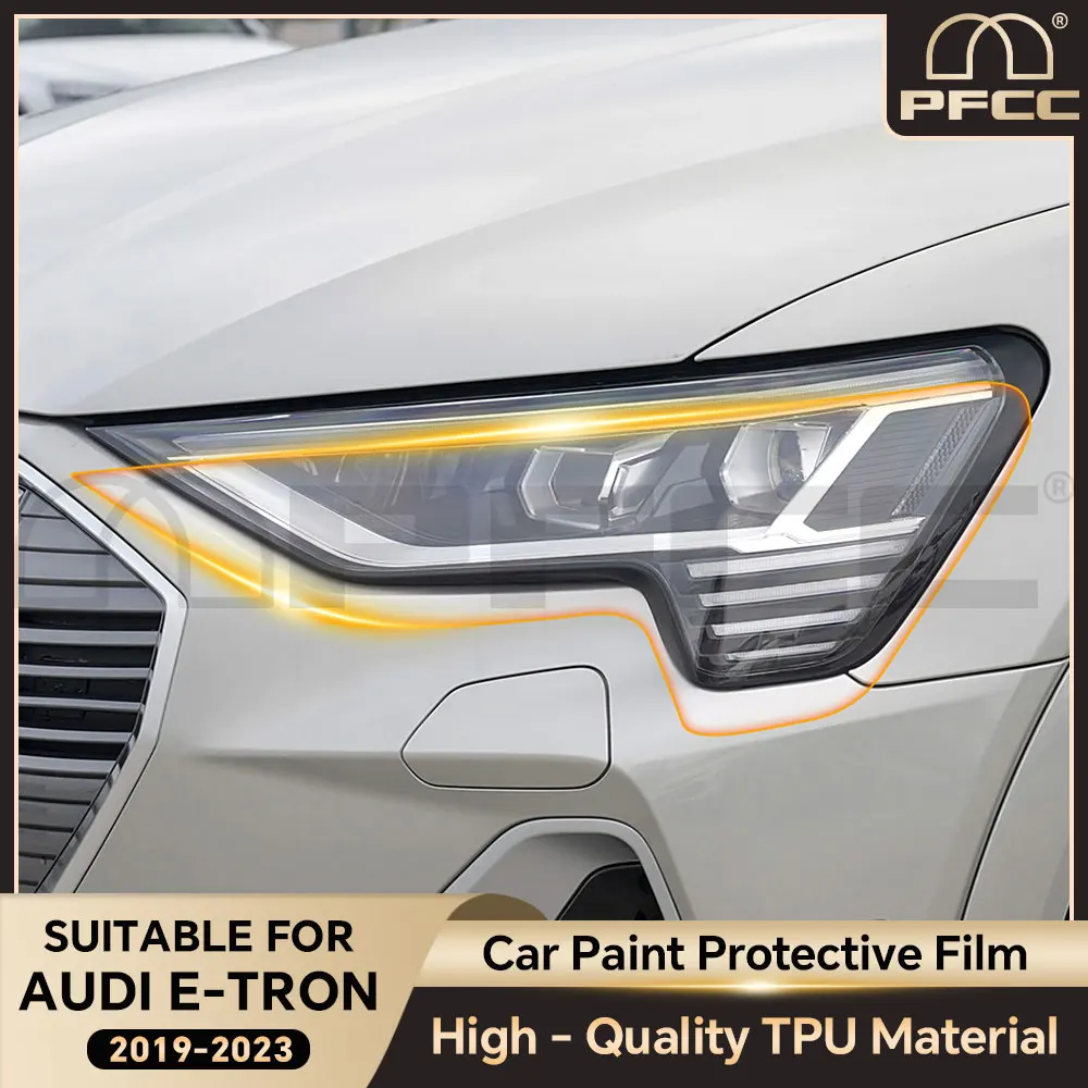 

Pre Cut for AUDI E-TRON 2019-2023 Anti-collision TPU Original Transparent Protection Film Headlight Rearview Mirror Clear Decal