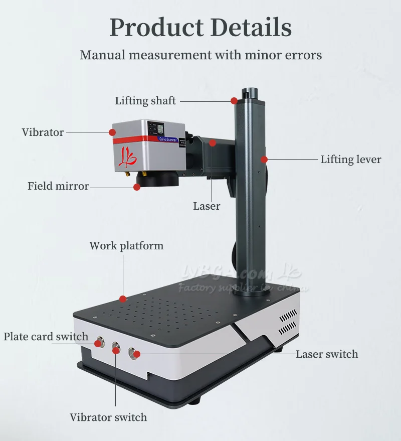 LY Mini Fiber Laser Marking Support Rotation 4th Axis 100W 50W 30W 20W Metal Engraving Milling Machine for PVC Plastic Steel