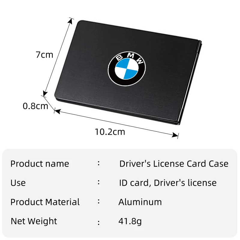 Aluminium Driver Licence Card Case Storage ID Card For BMW X1 X3 X5 X4 X6 G20 G30 E46 E90 E60 F10 F30 F20 F40 E39 E36 E87 E70 E9