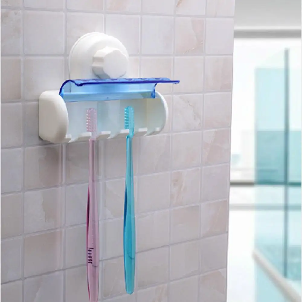 Soporte creativo para cepillo de dientes 5 en 1, decoración de baño, succión al vacío, soporte de pared para cepillo de dientes, gran oferta