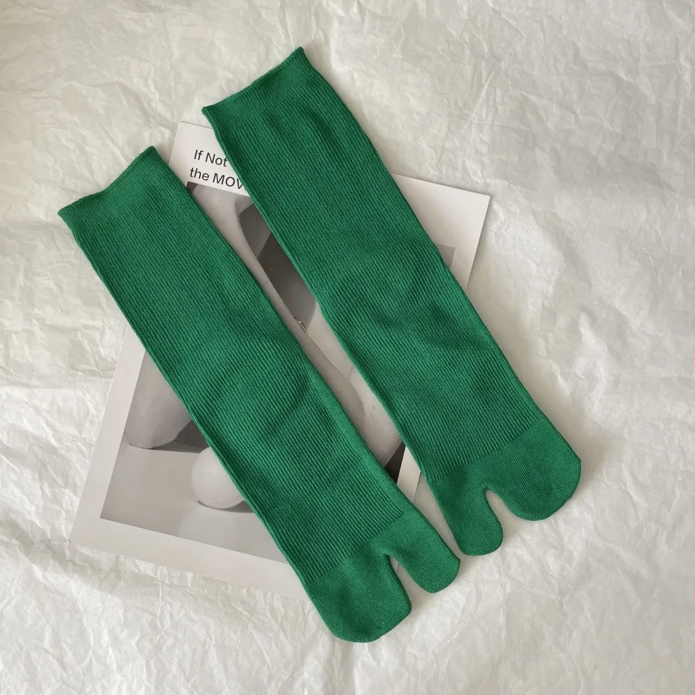 Hochwertige gekämmte Baumwolle Split Toe Socken Unisex einfache bequeme Zweizehensocken japanische Harajuku Männer Frauen Tabi Socken – Detail 1