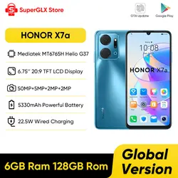 Оригинальный HONOR X7a телефон, разблокированный, экран 6,74 ''90 Гц Fullview, четырёхъядерный, камера 50 МП, аккумулятор 5330 мАч, Android 12