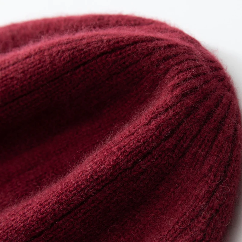 Top Qualität Winter Kaschmir Hüte Frauen Casual Outdoor Warm Halten Kopfbedeckungen Weiche Kaschmir Gestrickte Hut Unisex Skullies Mützen Kappe – Detail 8