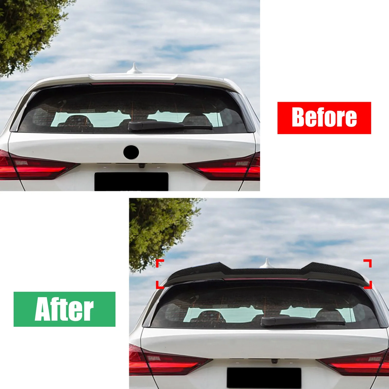 For 2019-2024 BMW 1 Series F40 M Sport Carbon Style ABS Rear Roof Spoiler Wing Lip