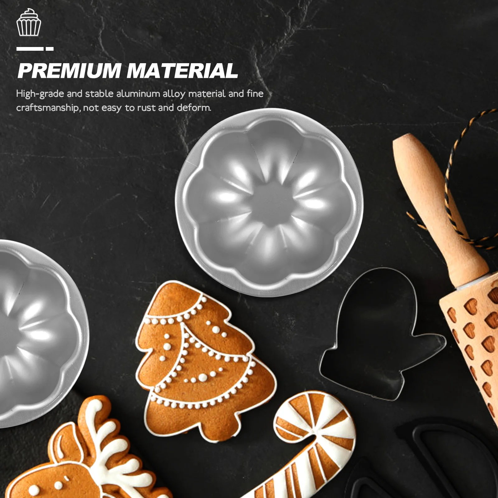 

6Pcs Heat-Resistant Egg Tart Molds Non-Stick Baking Molds for Cakes Pies Cupcakes Pudding Jelly Cake Stencils Cake Mold