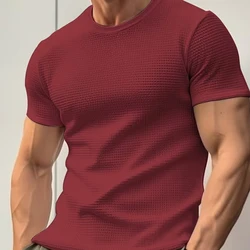 Men's T-Shirt Solid Color Short Sleeve T-Shirt Oversized Shirt Top T-Shirt Men's Fitness 2Xs-6Xl Multi-Color Short Sleeve