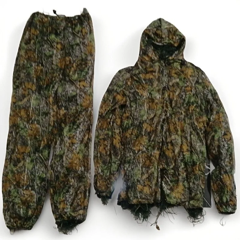 Geely Clothing Woodland 3D Bionic Leaf Camouflage Clothing Ghillie Suit for Hunting Camo Suits