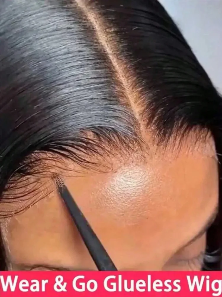 13x4 HD Lace Frontal Pre Cut No Glue Ready to Wear 40 Inch  Bone Straight Glueless Wig Human Hair for Women