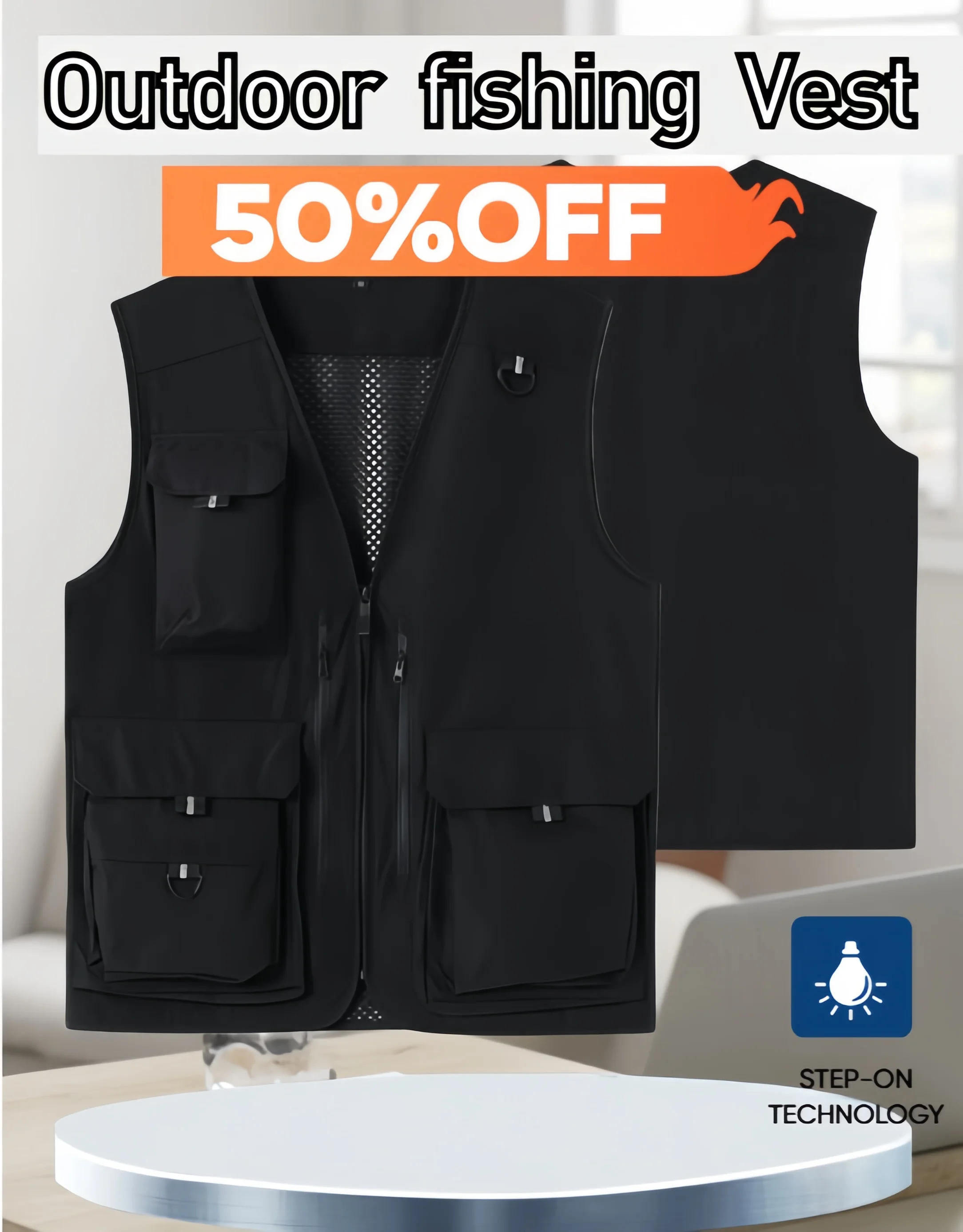 2024 New Spring Autumn Summer Versatile Items in Stock, Fashionable and Trendy Wearing Vests, Men's Wear, Shopping