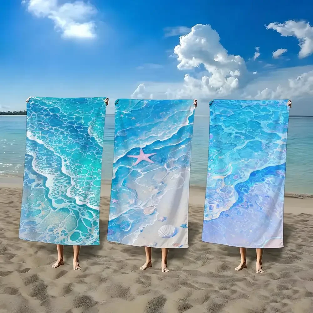 Anime S-Sunny Beach Sea Area Towel ultra-fine fiber quick drying absorbent bath towel, outdoor swimming sports towel