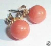 

LOVELY PAIR Pink CORAL EARRING 10MM