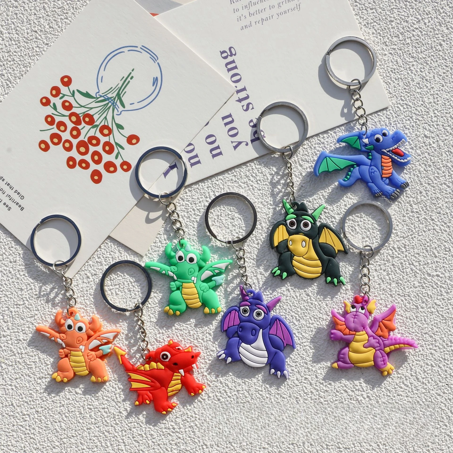 60 szt Dinosaur keychain Decompression gyroscope mini picture puzzle Package Birthday Party Gift Pack Kindergarten child Gifts