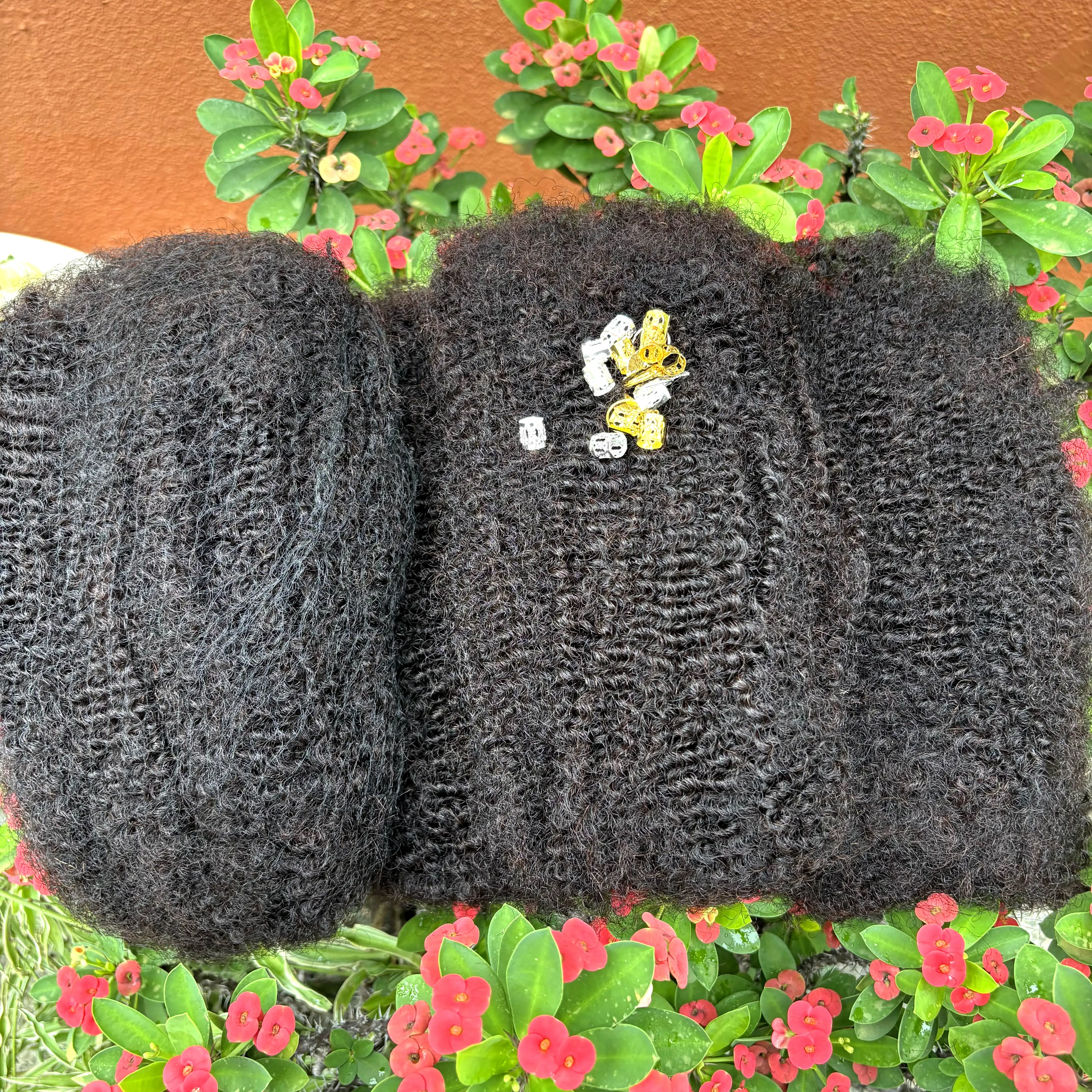 10-18 Zoll 50 g/Packung natürliche 4C Afro Kinky Curly Bulk Echthaarverlängerungen kein Schuss brasilianische Remy Bulk für Locs Flechthaar