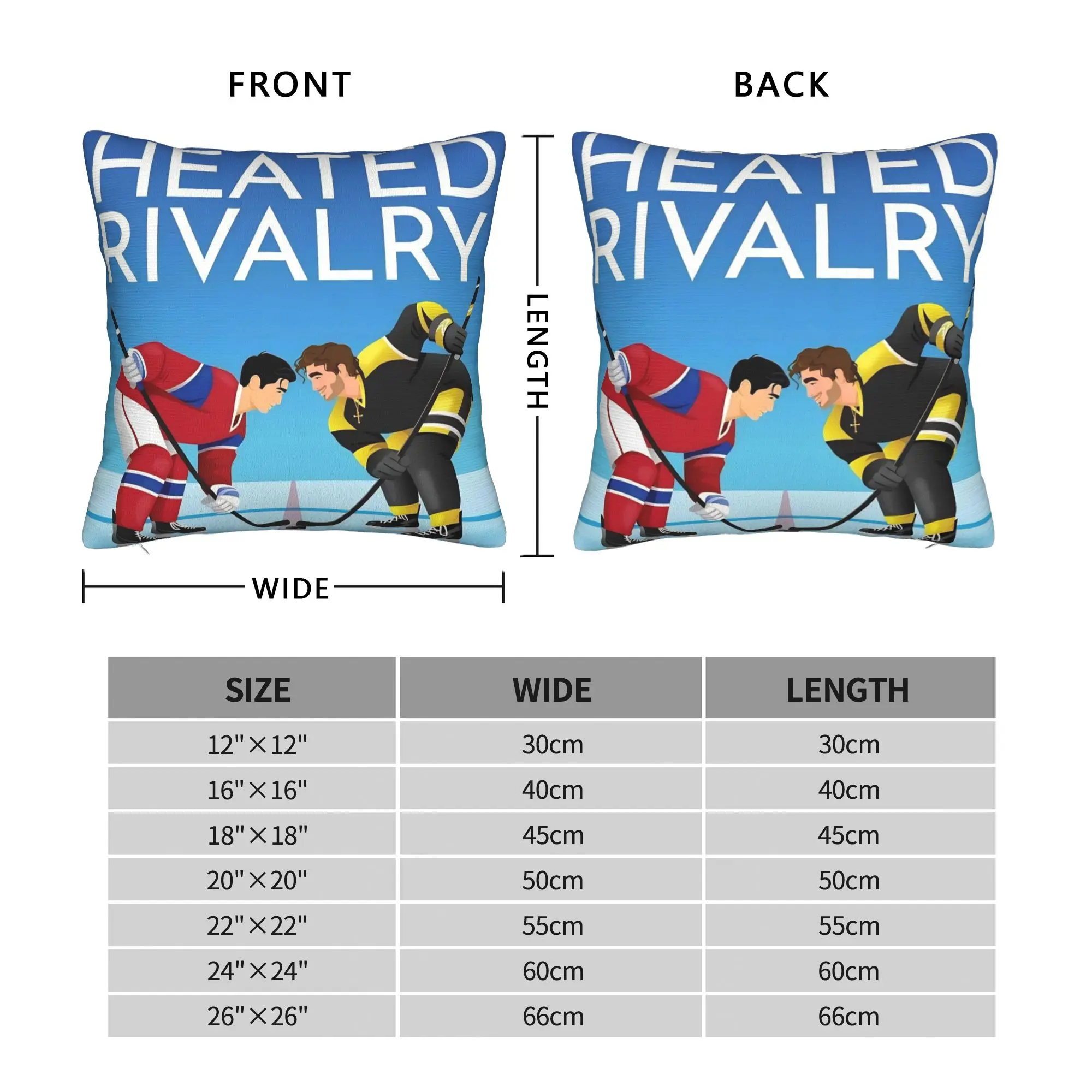 Heated Rivalry Square Pillowcases Polyester Bed Car Hockey Game Cushion Cover Funny Home Decoration Pillowcase 40*40