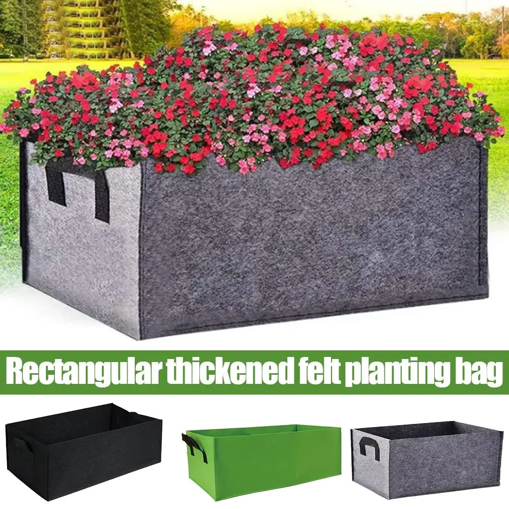 Rectangular Thickened Felt Planting Bag Growing Bucket Plant Growth Bag Multi-Functional Vegetable Plant Non-Woven Felt Growing