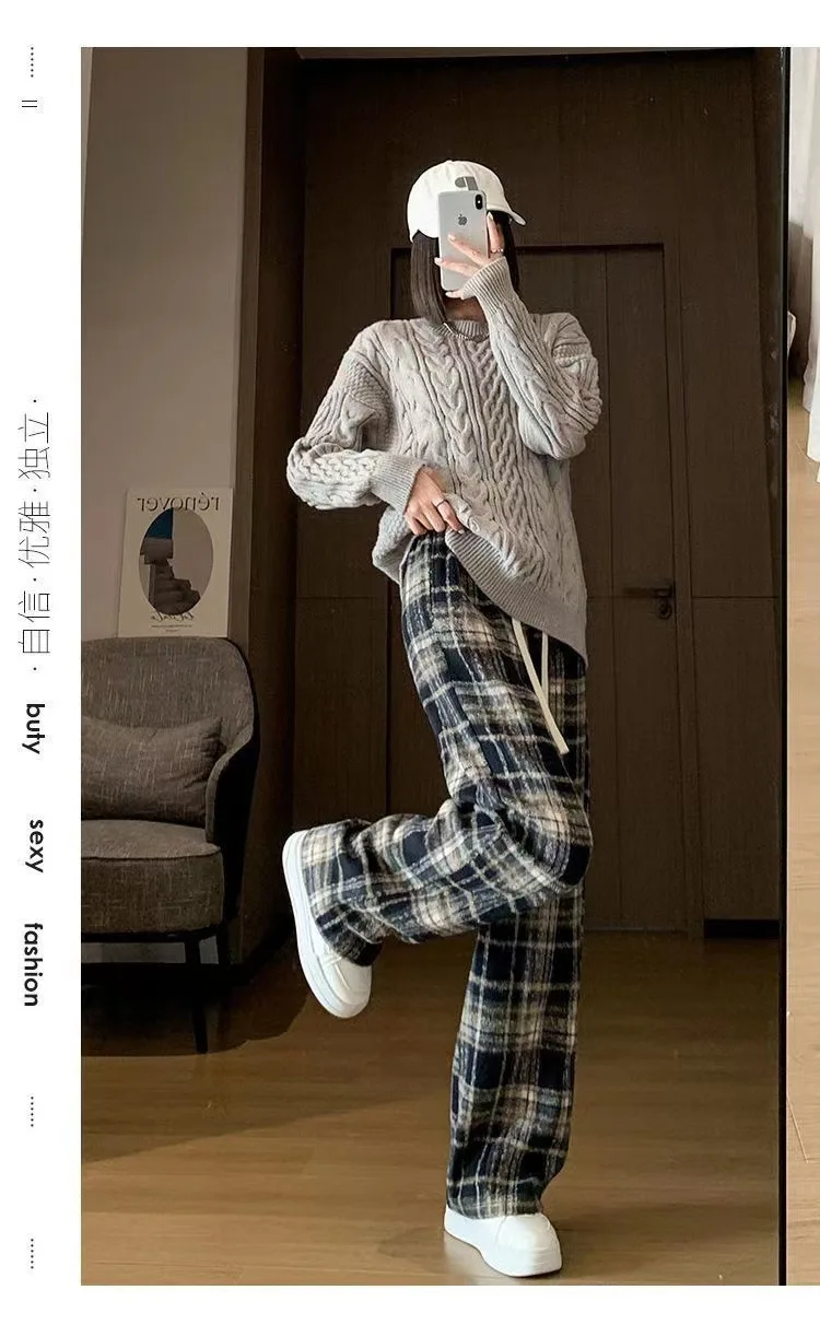 Hose mit weitem Bein, Patchwork, Damen-Herbst-Mennium-Trend, Baggy-Fit, soziale, feuchtigkeitsableitende Cord-Schärpen, Softshell-Kordelzug