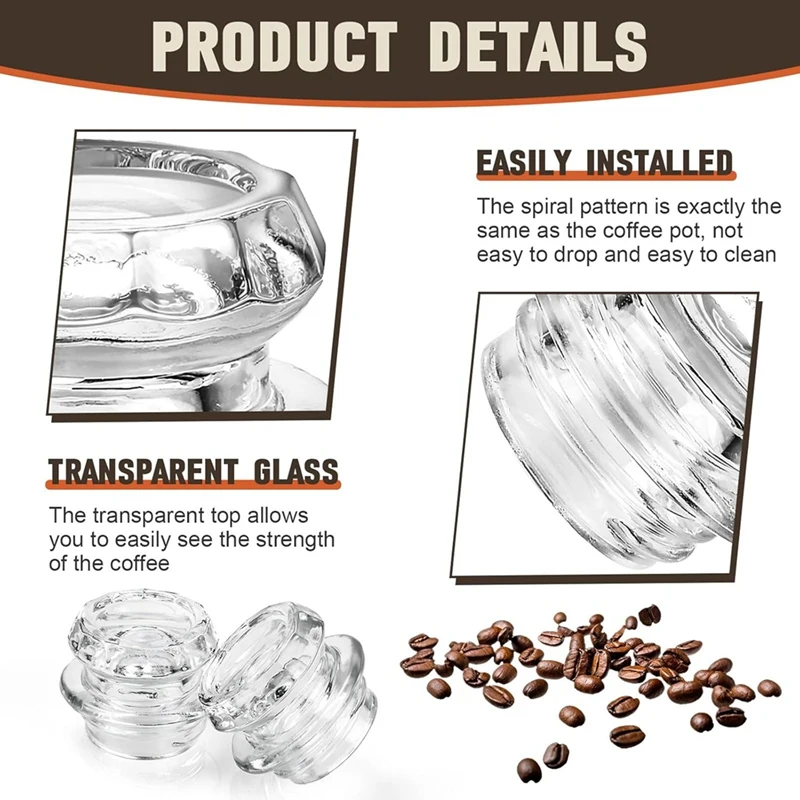 Coffee Percolator Glass Top Replacement-Glass Percolator Top for ,,, Percolators and More 3Pack-A07G