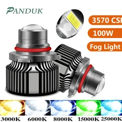 PANDUK-bombilla de luz Led antiniebla para coche, faro Turbo con lente láser H7 H11 H8 H9 9005 9006 HB3 9006 HB4 CSP 8000K 6000K 3000K, 12V