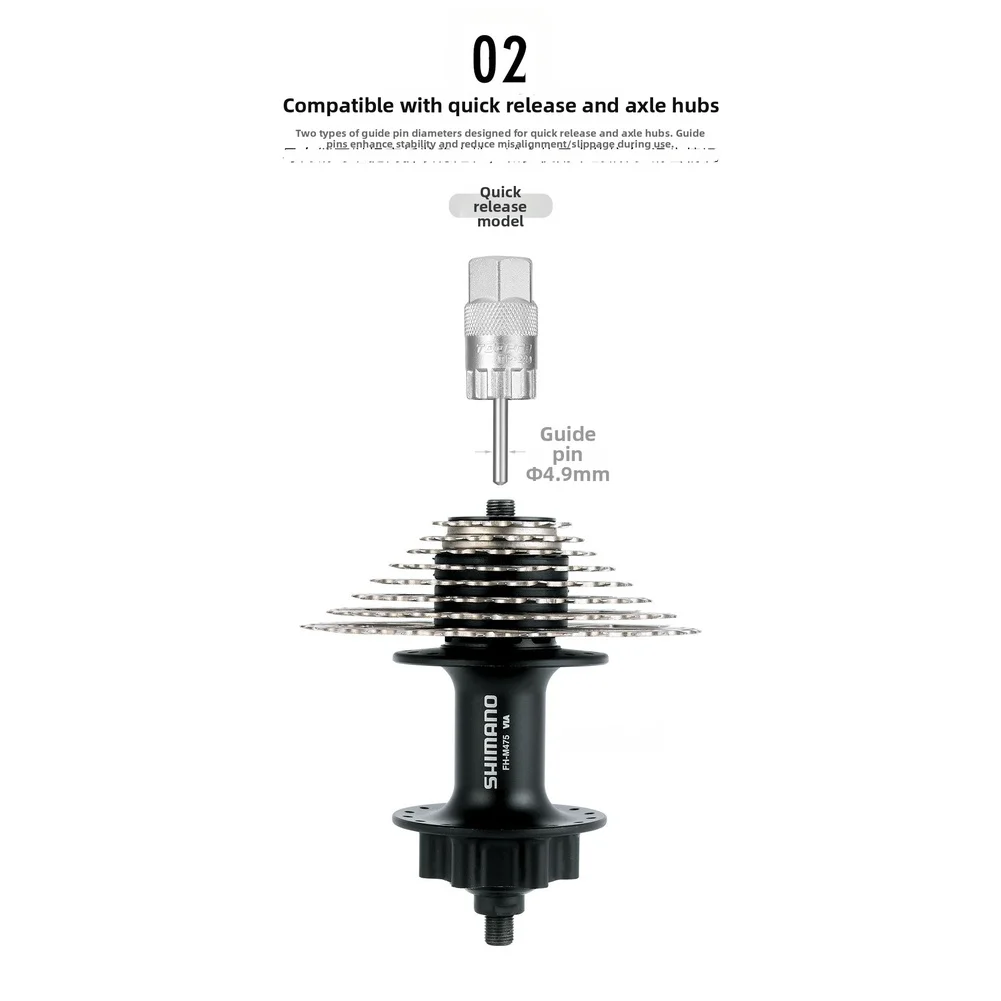 For Bike Maintenance Cassette Lockring Tool for Mountain Bike Tool Silver Precision Formed Teeth For Quick Release Hubs