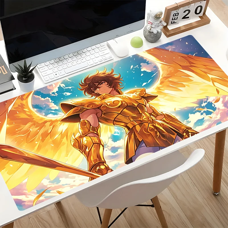 Mouse Pad Popular Gamer Accessories Saint Seiya Anime Keyboard Pad Natural Rubber Computer Desk Mat Cool E-sports Gamer Mousepad