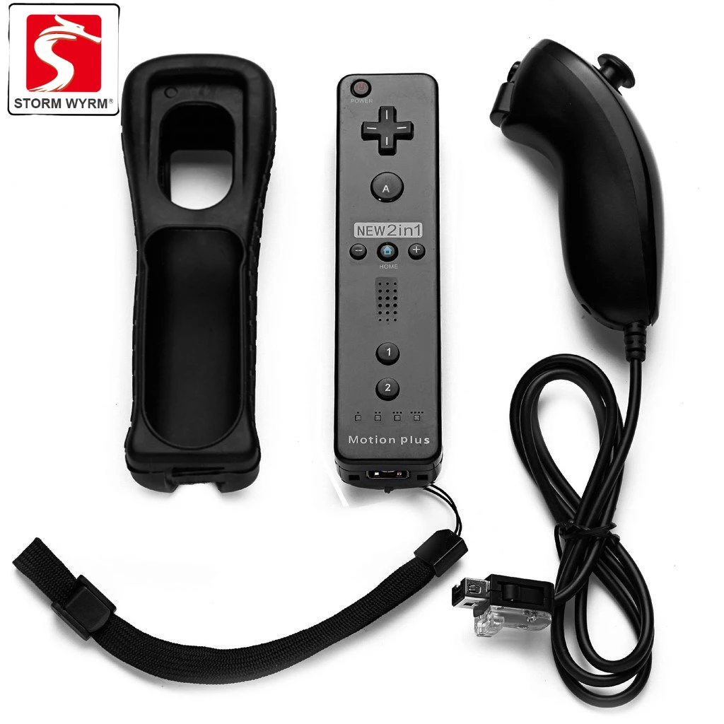 STORM WYRM Controllers Compatible for wii and Wii U with Built in Motion Plus,Controller with Silicone Case and Wrist TYW-1244