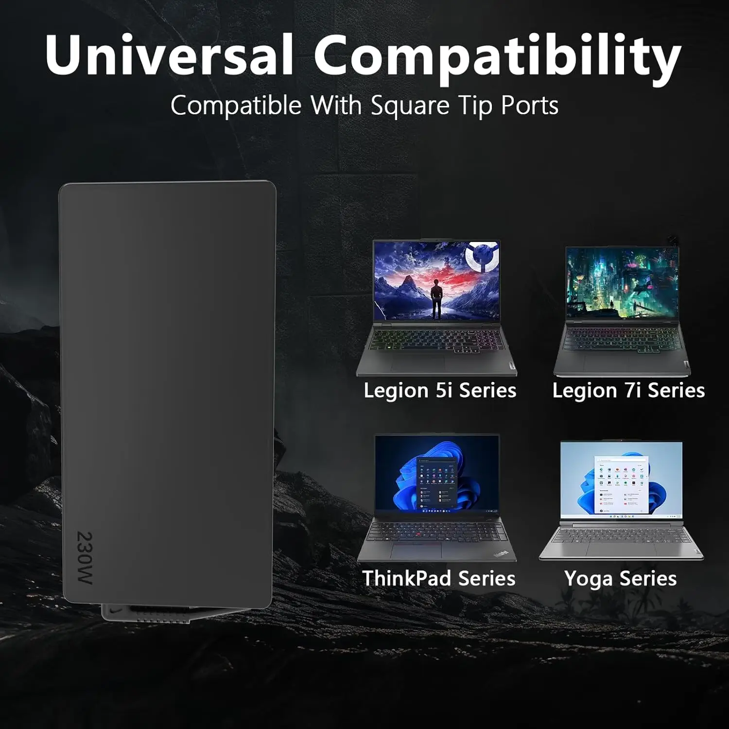 230W 20V 11.5A สําหรับ Lenovo Legion 5 7 Y520-15 Y540 Y730 Y7000 Y7000P Y9000K Thinkpad P51 P52 P71 P72 แล็ปท็อปอะแดปเตอร์