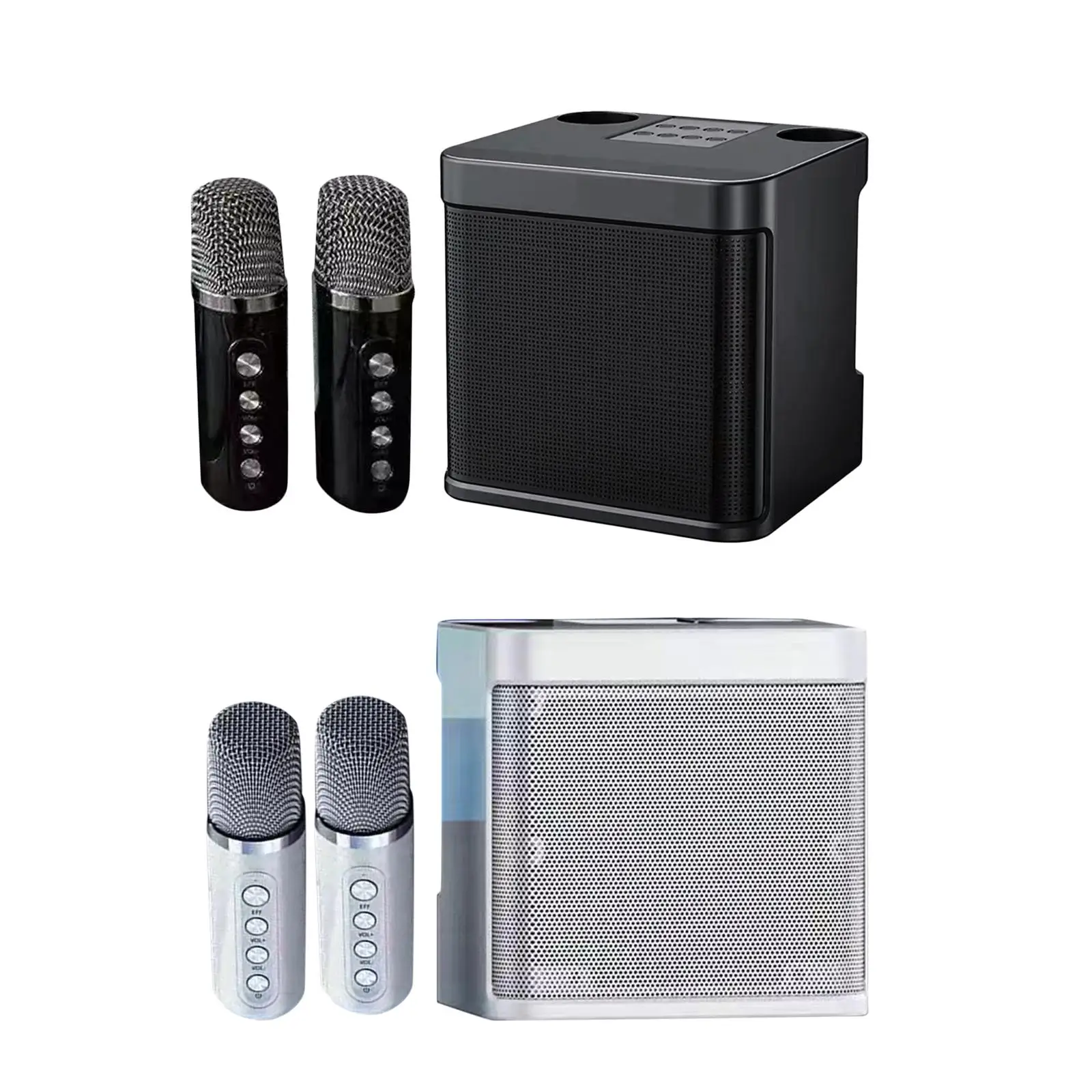 

Portable Speaker BT Voice Changing Karaoke Machine with 2 Wireless Microphone with Mic for Party Outdoor Birthday Holiday Summer