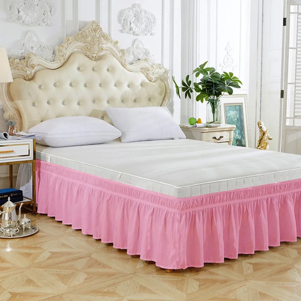 Premium Bouffancy Bed Skirt Polyester Cotton Ruffled Texture Soft Touch Fadeless Wrinkle Free Full Bed Coverage Hidden Zipper