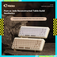 Akko YU01 Resin Mechanical Keyboard Wireless Three Modes Transparent PC Hot Swap RGB Gaming Keyboard Suport VIA PC Gamer Gifts