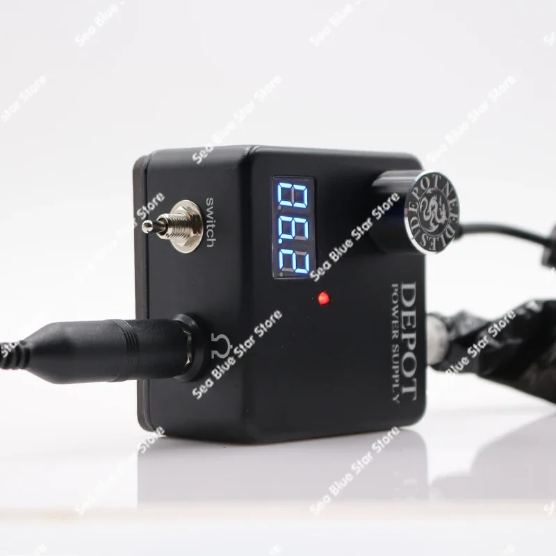 Small Square Box Tattoo Machine Power Supply, Foot Pedal Dual-mode Tattoo Voltage Regulator, Support Magnetic Attraction Mini