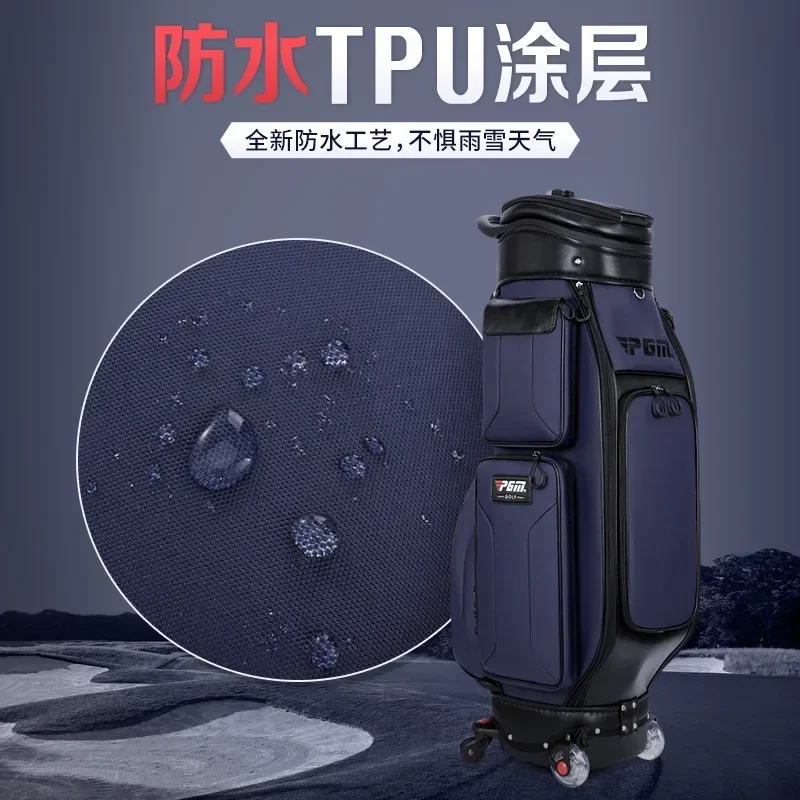 

GoodPGM New Golf Bag Men's Upgrade With Brakes Four Wheel Flat Push Telescopic Bag Air Consignment