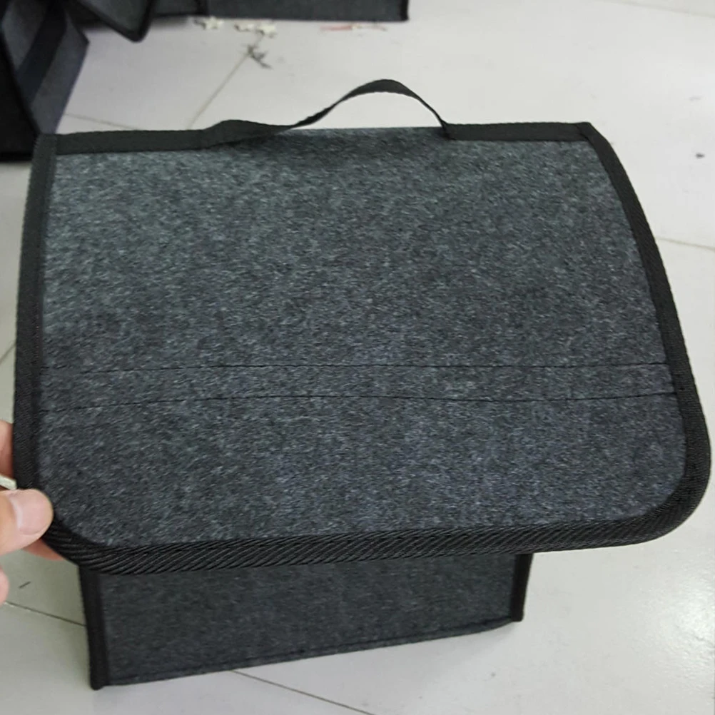 

Durable Felt Car Storage Trunk Organizer Portable Tool Bag Foldable Boot Bag 30X29X16Cm Strong Hook Loop Space Saving