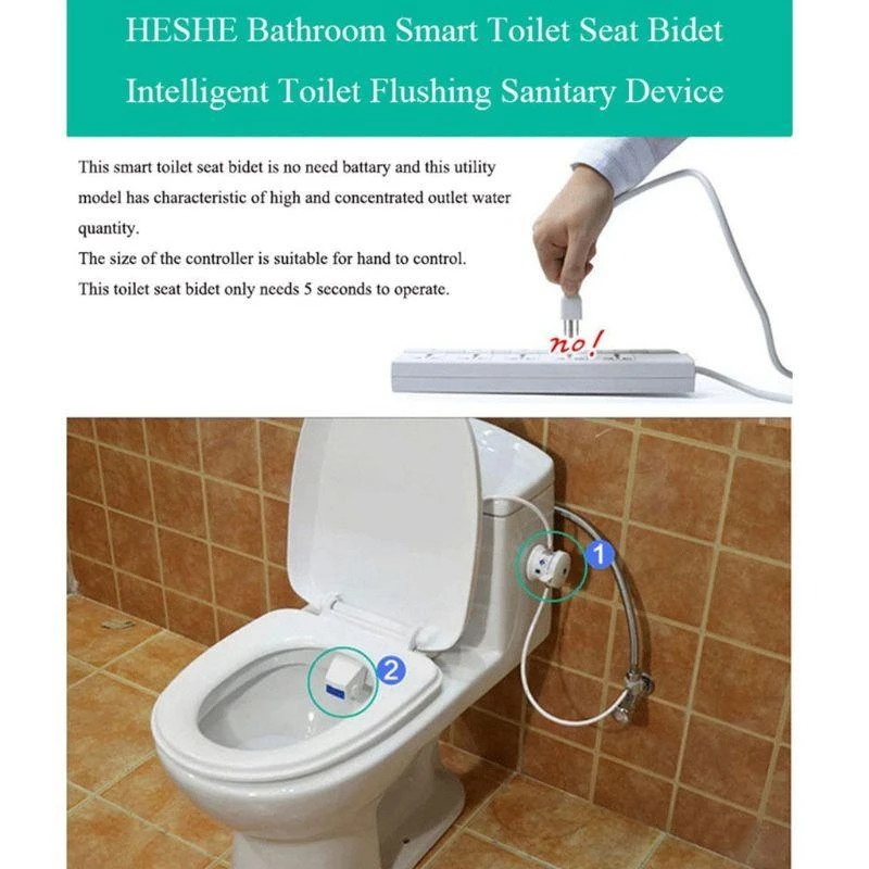 for Smart-Toilet for Seat-Bidet for Fresh-Water-Sprayer DIY Mechanical-Flusher for Sanitary and Feminine-Wash Easy