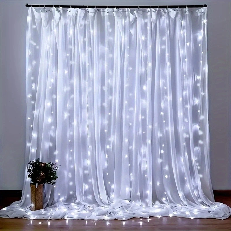 LED Curtain String Lights USB Powered 8 Modes Fairy Light with Remote Control Party Lights Bedroom Wedding Christmas Decoration